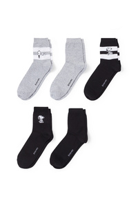 C&A Multipack 5er-Socken mit Motiv-Snoopy, Grau, Größe: 35-38
