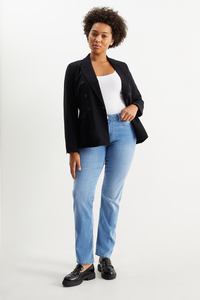 C&A Straight Jeans mit Strasssteinen-Mid Waist, Blau, Größe: 34