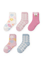 Bild 1 von C&A Multipack 5er-Blumen-Socken mit Motiv, Rosa, Größe: 24-26