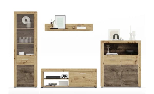 Bild 1 von Wohnwand ¦ holzfarben ¦ Maße (cm): B: 326 H: 190 T: 40 Kommoden & Sideboards > Wohnwände - Sconto