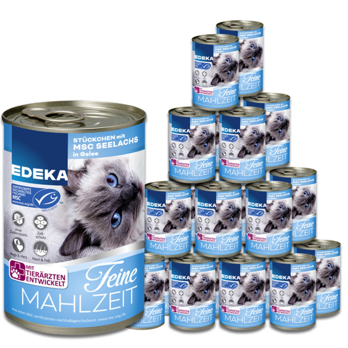 Bild 1 von EDEKA Feine Mahlzeit Stückchen mit MSC Seelachs in Gelee 20x400g