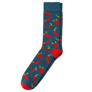 1 Paar Herren Socken mit Chili-Muster DUNKELBLAU