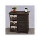 Bild 1 von Kommode Schrank mit 3 Körben 63x60x30cm, Shabby-Look, Vintage ~ braun