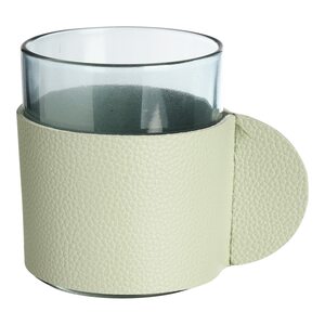 Teelichtglas LEATHER ca.7x8cm, mintgrün