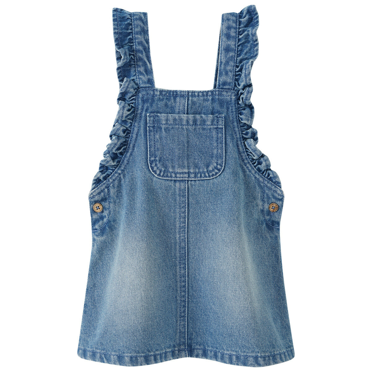 Bild 1 von Baby Jeans-Latzkleid mit Rüschen BLAU