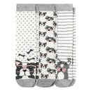 Bild 1 von 3 Paar Damen Socken mit Hunden und Katzen WEISS / HELLGRAU