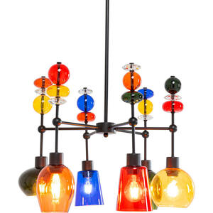 Kare-Design Hängeleuchte Mazzo Sei, Metall, Glas, 61x88x61 cm, Lampen & Leuchten, Leuchtenserien