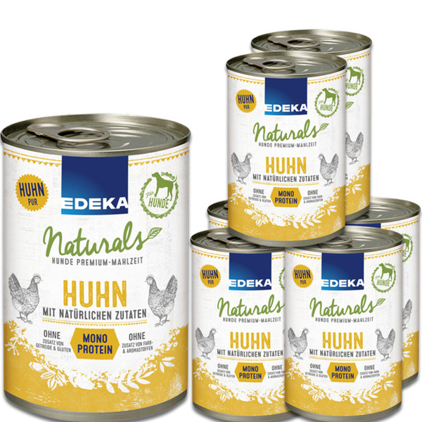 Bild 1 von EDEKA Naturals für Hunde Monoprotein Huhn 6x400g