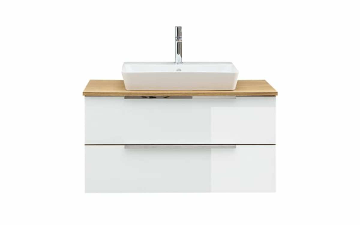 Bild 2 von Mondo - Waschtischunterschrank Arta, weiß/Halifax Eiche-Nachbildung, inkl. Kosmetikeinsatz