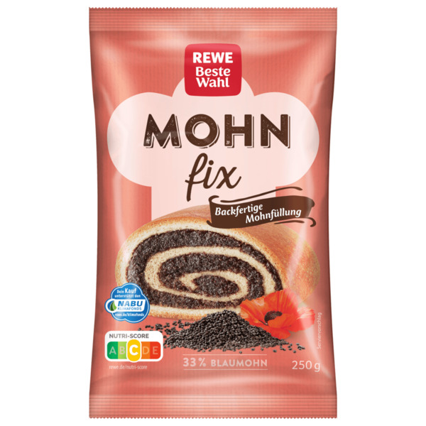 Bild 1 von REWE Beste Wahl Mohn Fix Backfertige Mohnfüllung 250g