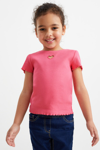 C&A Multipack 2er-Kirsche-Kurzarmshirt, Pink, Größe: 92