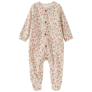 Baby Schlafanzug mit Blümchen-Allover CREME