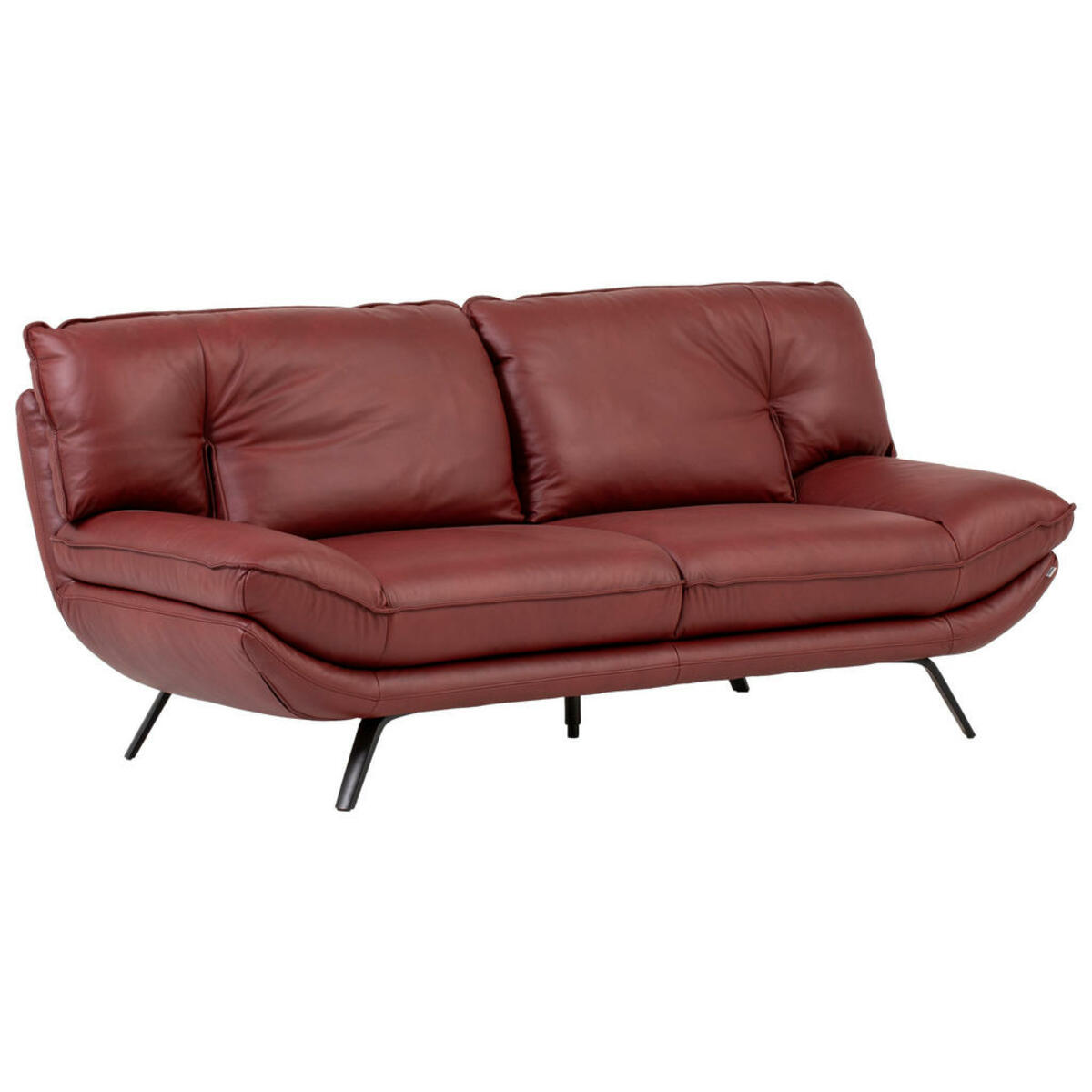 Bild 1 von Celina 2,5-Sitzer, Bordeaux, Leder, Echtleder, Rindleder, 206x94x95 cm, Hocker erhältlich, Typenauswahl, Lederauswahl, Rücken echt, Wohnzimmer, Sofas & Couches, Wohnlandschaften, Ledersofas