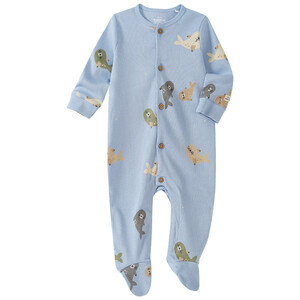 Baby Schlafanzug mit Allover-Print HELLBLAU