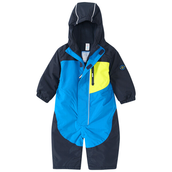 Bild 1 von Baby Schneeoverall mit Farbteilern DUNKELBLAU / BLAU / GELB