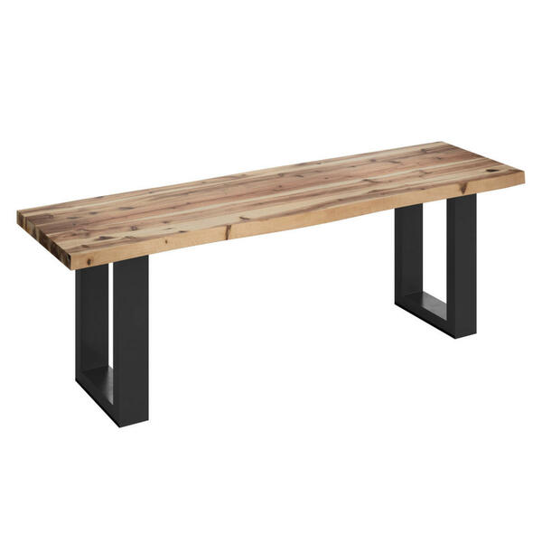 Bild 1 von Ambia Garden Sitzbank, Schwarz, Akazie, Holz, Metall, Akazie, massiv, 2-Sitzer, 140x45x40 cm, Fsc, Esszimmer, Bänke, Sitzbänke