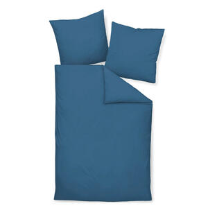 Janine Bettwäsche Giacomo, Blau, Textil, Uni, 200x200 cm, Textiles Vertrauen - Oeko-Tex®, bügelfrei, pflegeleicht, atmungsaktiv, hautfreundlich, schadstoffgeprüft, 100% feinster Baumwollsatin mit