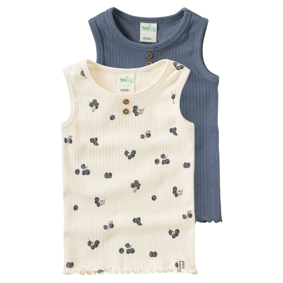 Bild 1 von 2 Baby Unterhemden im Set BLAUGRAU / CREMEWEISS