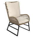 Bild 1 von Ambia Garden Loungesessel, Natur, Schwarz, Creme, Metall, Kunststoff, Textil, Kufe, eckig, 63x105x70 cm, Loungemöbel, Lounge-Sessel