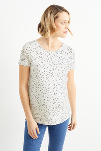 C&A Umstands-T-Shirt-gepunktet, Weiß, Größe: XS