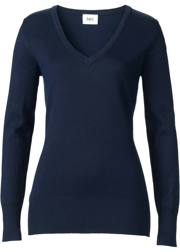 Bild 1 von Feinstrick-Pullover mit V-Ausschnitt, 48/50, Blau