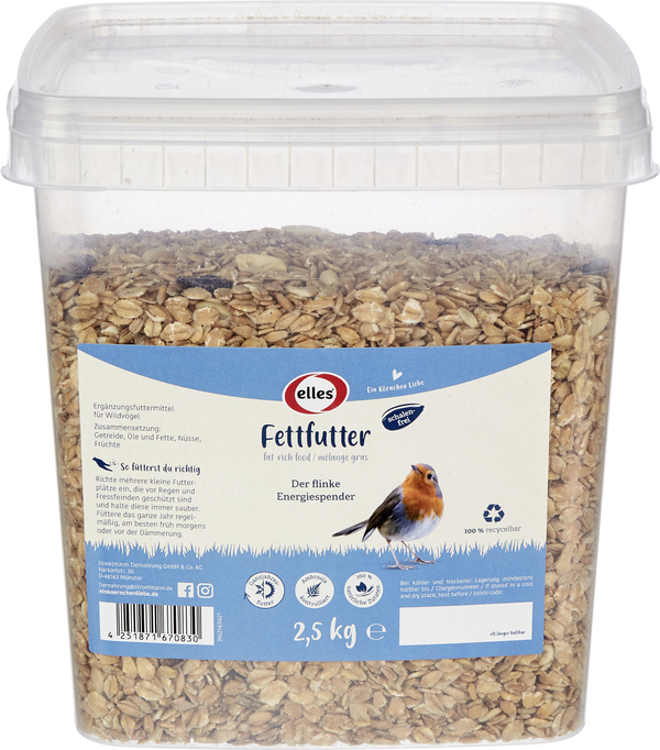 Bild 1 von Elles Wildvogelfutter Fettfutter 2,5 kg Eimer