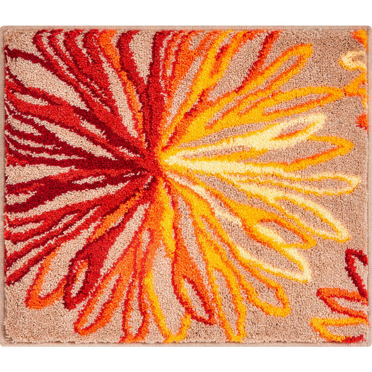 Bild 1 von Grund Bidet-Vorleger Art, Orange, Beige, Textil, Blume, rechteckig, 50x60 cm, Oeko-Tex® Standard 100, Made in Europe, rutschfest, Badtextilien, Badematten
