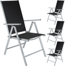 Bild 1 von 4 Aluminium Gartenstühle klappbar - schwarz/silber