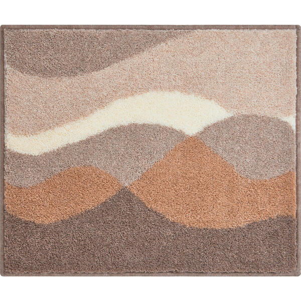 Bild 1 von Grund Bidet-Vorleger Hills, Taupe, Textil, Wellen, rechteckig, 55x65 cm, Oeko-Tex® Standard 100, Made in Europe, rutschfest, Badtextilien, Badematten