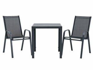 JERSORE L70 Tisch + 2 LEKNES Stuhl schwarz