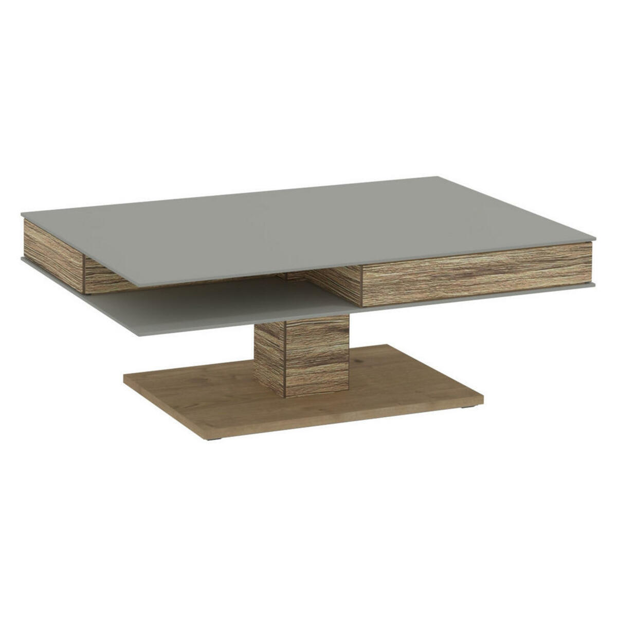 Bild 1 von Voglauer Couchtisch, Grau, Eiche, Holz, Glas, Wildeiche, furniert, massiv, 2 Schubladen, rechteckig, eckig, Bodenplatte, 75x43x120 cm, Made in Austria, Stauraum, offenes Fach, Wohnzimmer, Wohnzimmert