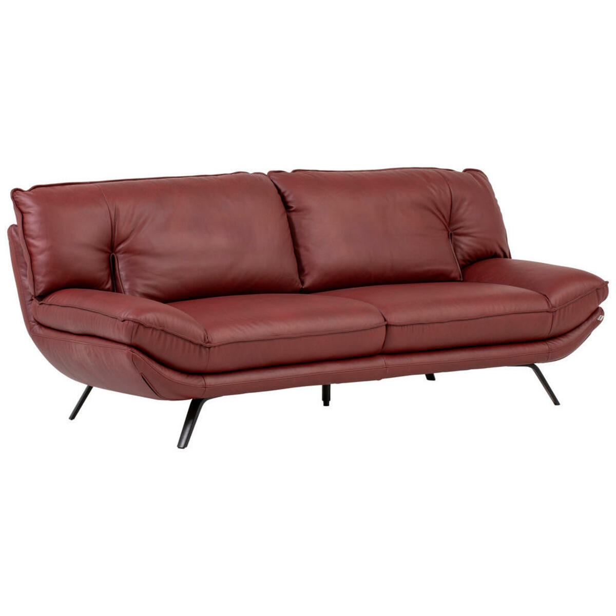 Bild 1 von Celina 3-Sitzer-Sofa, Bordeaux, Leder, Echtleder, Rindleder, 226x94x95 cm, Hocker erhältlich, Typenauswahl, Lederauswahl, Stoffauswahl, Rücken echt, Wohnzimmer, Sofas & Couches, Sofas, 3-Sitzer Sof