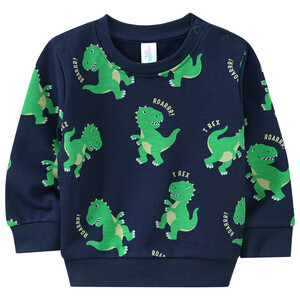 Baby Sweatshirt mit Dinos allover DUNKELBLAU / GRÜN