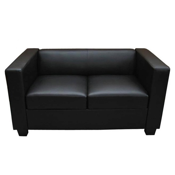 Bild 1 von 2er Sofa Lille, Kunstleder ~ schwarz