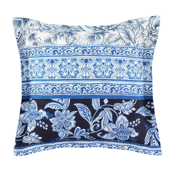 Bild 1 von Bassetti Kissenhülle Capodimonte, Blau, Textil, Blume, quadratisch, 60x60 cm, Textiles Vertrauen - Oeko-Tex®, hochwertige Qualität, Wohntextilien, Kissen, Kissenbezüge