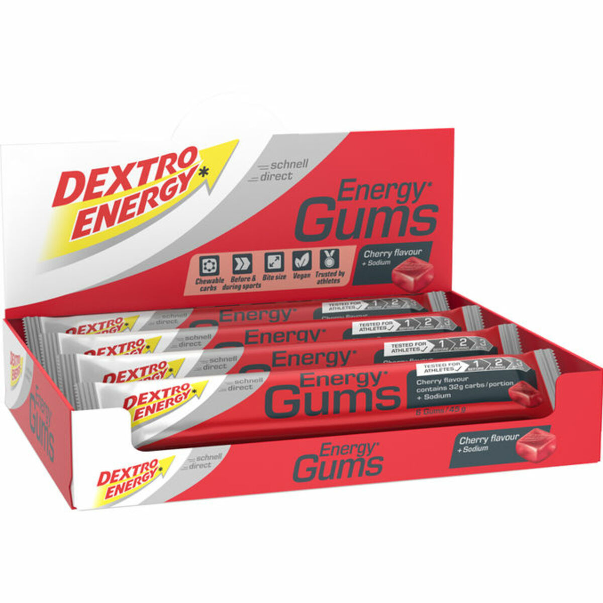 Bild 1 von Dextro Energy Energy Gums Kirsch Geschmack, 8er Pack