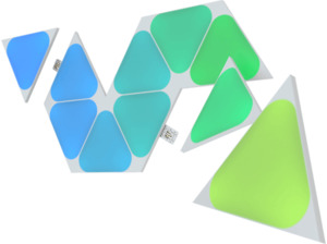 NANOLEAF Shapes Triangles Mini Expansion Pack - 10 Panels Vernetzte Innenbeleuchtung Erweiterung Multicolor/Warmweiß/Tageslichtweiß, Weiß