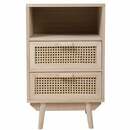 Bild 1 von Kommode 42 x 68 cm Braun/ Rattan - Tiefe 36 cm - 2 Schubkästen - 1 offenes Fach