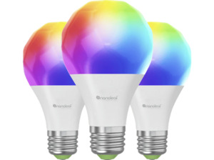 NANOLEAF Essentials Matter Smart Bulb E27 3er Pack Smarte Glühbirne Multicolor, Warmweiß, Tageslichtweiß, Weiß