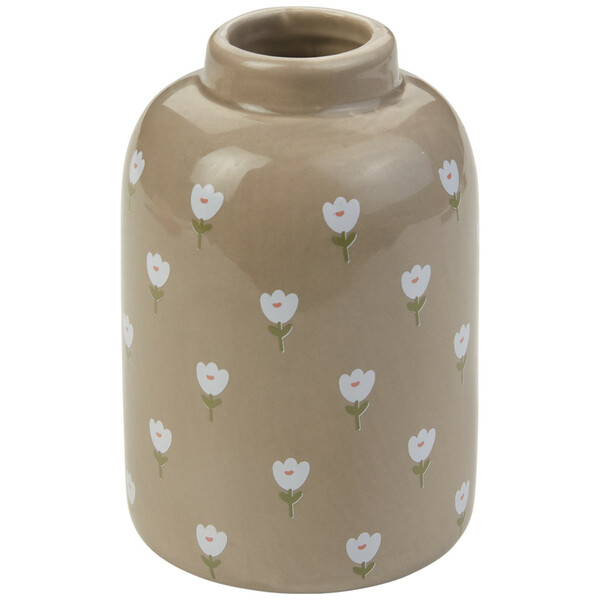 Bild 1 von Kleine Vase mit Blumenmuster BEIGE