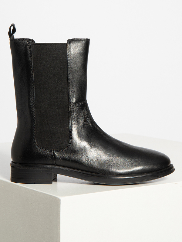 Chelsea Boots Cafe Noir Boots Damen CAFENOIR Women's Leather Ankle Boots Nero Black CAFENOIR Obuwie Damskie  Botki/Trzewiki