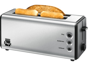 UNOLD 38915 Onyx Duplex Toaster Edelstahl/Schwarz (1400 Watt, Schlitze: 2), Edelstahl/Schwarz