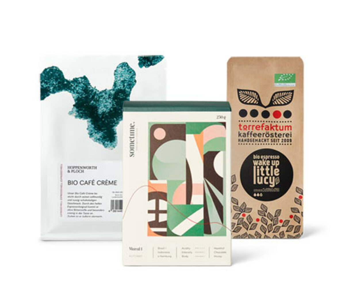 Bild 1 von Vollautomaten Probierpaket "Nussig & Schokoladig" - 2 x 250g Caffè Crema, 1 x 250g Espresso