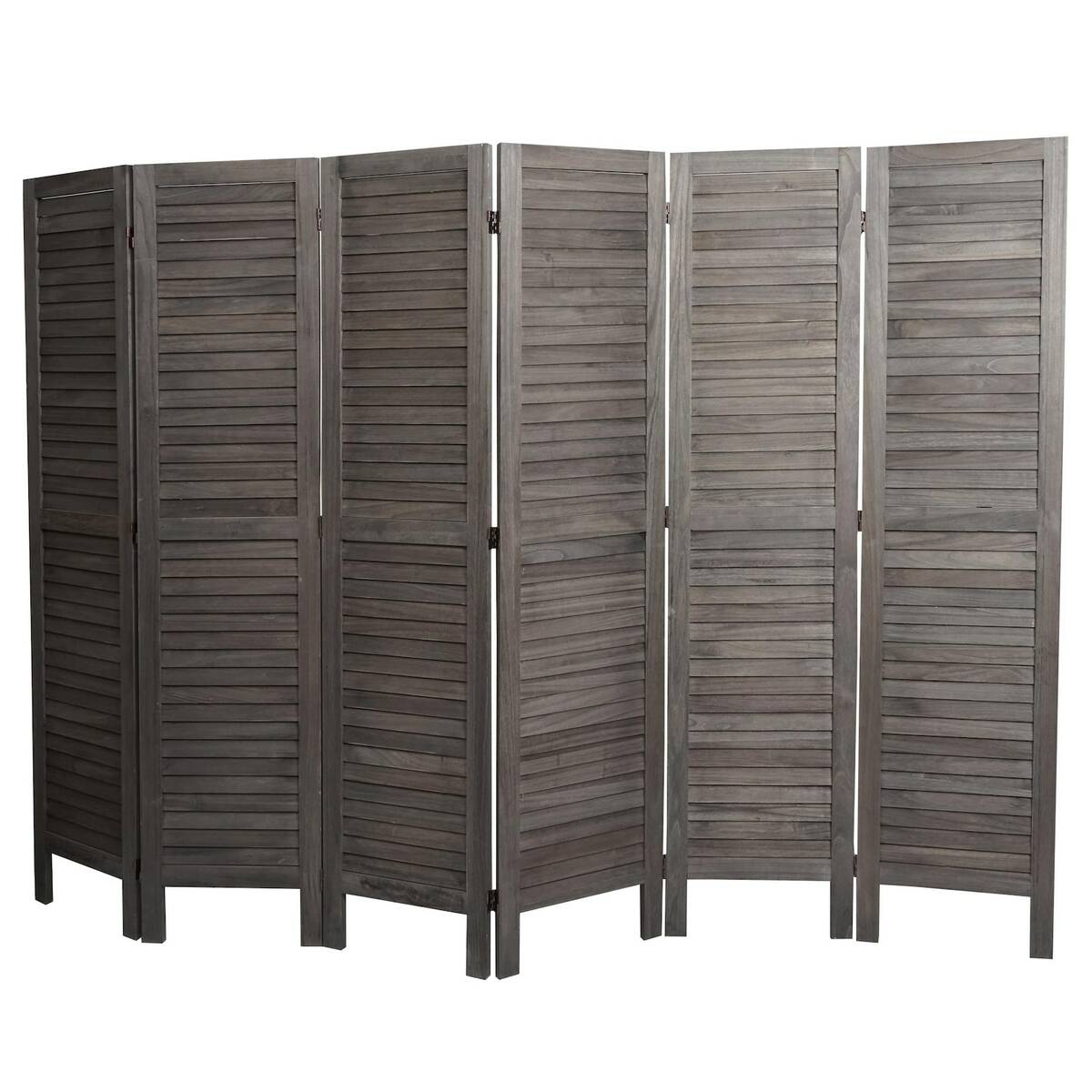 Bild 1 von Paravent MCW-G30, Trennwand Sichtschutz Raumteiler, Shabby-Look 170x240cm ~ grau-braun