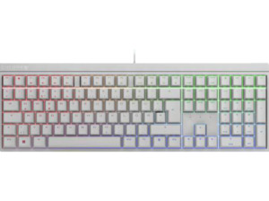 CHERRY MX 2.0S RGB, Gaming Tastatur, Mechanisch, Cherry Silent Red, kabelgebunden, Weiß, Weiß