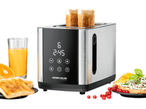 ROMMELSBACHER TO 850 Toaster Edelstahl/Schwarz (800 Watt, Schlitze: 2), Edelstahl/Schwarz