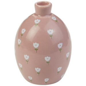 Kleine Vase mit Blumenmuster ROSA