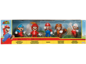 JAKKS PACIFIC Nintendo Super Mario Figuren 5er Set Only Mario, 6,5 cm Spielfiguren, Mehrfarbig