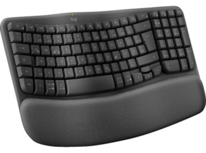 LOGITECH Wave Keys ergonomisch, Bluetooth, Tastatur, kabellos, Graphite, Graphite