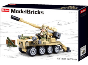 SLUBAN Mobile Artillerie (161 Teile) Klemmbausteine, Mehrfarbig, Mehrfarbig